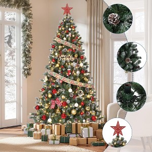 Artificial Christmas Tree,Snow Flocked Christmas Tree,Premium Pre-Lit Xmas Tree Ideal for Home,Office,Party Decoration - 1 of 4