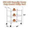 Commercial Grade Utility Cart, 3 Tires Wire Rolling Cart, Steel Service Cart with Wheels - 3 of 4