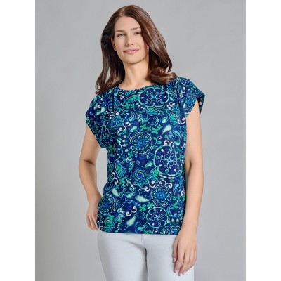 Jones New York Shirred Shoulder Top