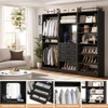 Aheaplus Walk-In Corner Closet System with Mirror, Freestanding Closet Organizer with Drawer and Shelves - 3 of 4