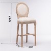 CIPACHO French Country Wooden Barstools With Upholstered Seating , Beige and Natural ，Set of 2 - 2 of 4