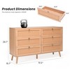 Sapphtopaz Modern Double Dresser with 6 Rattan Drawers, Wood Closet Storage with Alloy Ring Pulls for Entryway Versatile Dresser for Bedroom - 4 of 4