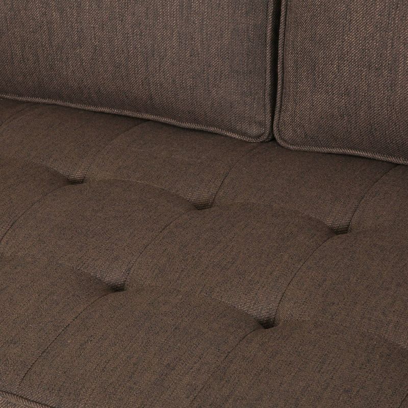 Portwall Contemporary Tufted Sofa Brown - Christopher Knight Home, 6 of 9