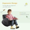 Whisen Kids Sofa Rocking Chair with Side Pocket, PU Leather Toddler Armchair, Gift for Kids - Grey - 2 of 4