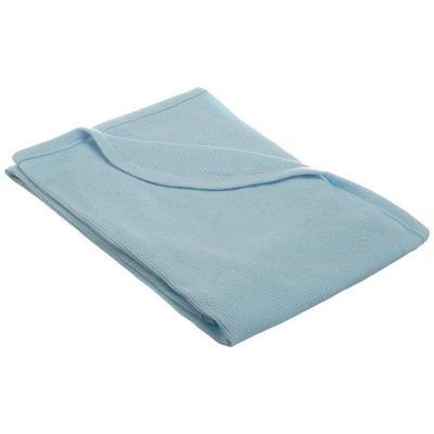 Tl Care 100% Natural Cotton Thermal/waffle Swaddle Blanket Blue : Target