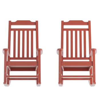 Merrick Lane Set of 2  Poly Resin Indoor/Outdoor Rocking Chairs