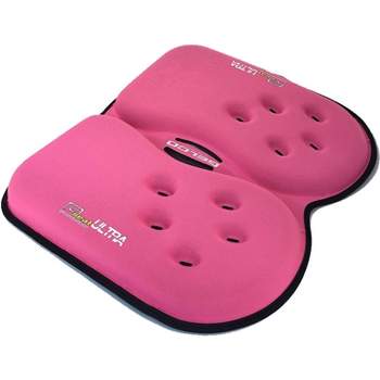 GSeat ULTRA - Travel Gel Foam Cushion, Relieves Discomfort and Promotes Healthy Posture for Car, Commute, Airplane and Travel Comfort - Pink