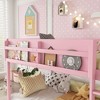 Whisen Twin Over Twin Wood Loft Bed and Bunk Bed, Floor Bunk Bed with Ladder for Kids & Juniors, Easy Assemble - 4 of 4