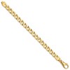 Black Bow Jewelry Men's 9mm 14K Yellow Gold Solid Flat Curb Chain Bracelet, 8 Inch - 2 of 3