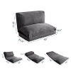 MAXYOYO Bean Bag Sofa Bed - Corduroy Floor Sofa with Washable Cover, Dark Grey - 3 of 4