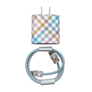 Olivia Pratt Printed Wall Charger 20W USB-C Power Adapter with USB-C to Lightning 3.3ft Nylon Cable - 1 of 4