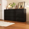 Famapy Black 9 Drawer Concealed Handle Arch Pattern Decor Dresser Sideboard Chest Storage Cabinet - 2 of 4