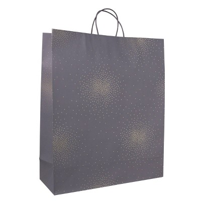 Extra Large Scattered Foil Star Dotted Gift Bag Gray - Spritz™