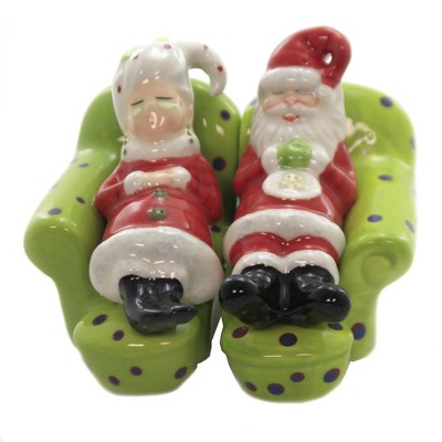 Tabletop 2.75" Mr/Mrs Claus Sofa Salt/Pepper Magnetic Christmas Cosmos Gifts Corp.  -  Salt And Pepper Shaker Sets