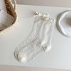 Alilang Women's Sheer Polka Dot Ankle Socks with Bow Detail 6pk - White - 2 of 4