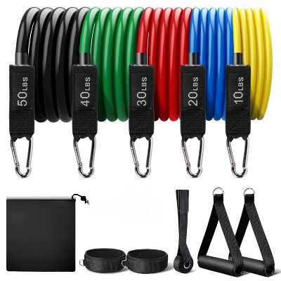 LunaLulinlk Resistance Bands Exercise Bands Workout Bands - Up to 150lb, Indoor and Outdoor Bands with Door Anchor and Handles