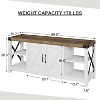 Jojoka 60 Inch TV Stand for TVs up to 65 Inches Eco-Friendly Particle Board with Metal Frame X-Shaped Sides and Adjustable Shelves - 4 of 4