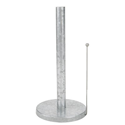 Mind Reader Galvanized Paper Towel Holder, Silver