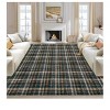 Green-2*6 feet  Modern Plaid Machine Washable Area Rug Non Slip Non Shedding Throw Rugs Stain Resistant Pet Friendly For Bedroom Living Room Low Pile - 3 of 4