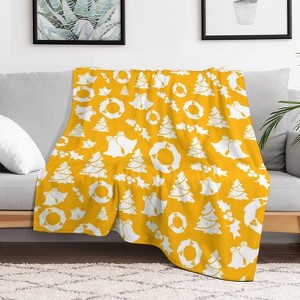 Yellow Christmas Christmas Throw Blanket Soft Fleece Christmas Blanket Cozy Flannel Throw for Couch Bed 50x60 inches - 1 of 1