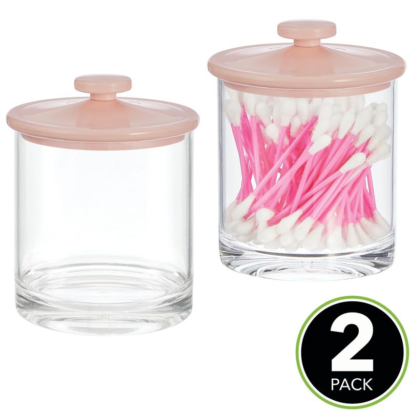 mDesign Round Acrylic Apothecary Canister Jars - 2 Pack, 2 of 10
