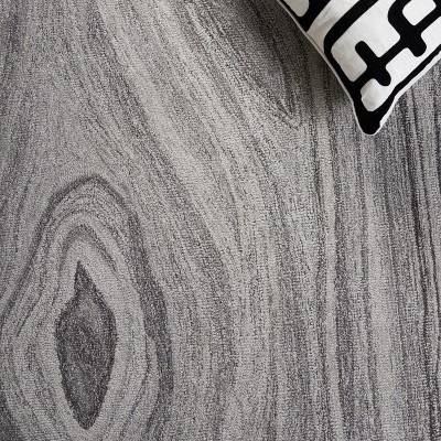 Gray Abstract Hand-Tufted Wool Area Rug 4'x6'