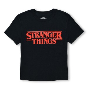 Juniors Womens Stranger Things Red Classic Logo T Shirt - 1 of 4