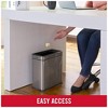 Rubbermaid Stainless Steel Wastebasket, Slim Open-Top Bin, 2.6 Gallons, Charcoal - 4 of 4