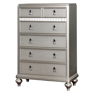 Arehart Contemporary Felt-Lined Top Drawer Chest Silver - ioHOMES
