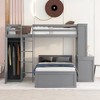 TIRAMISUBEST Twin/Full Size Bunk Bed with a Twin Size Stand-alone Bed, Bulit-in Desk and Wardrobe, Solid Wood Bunk Bedframe with Storage Shelves - 4 of 4