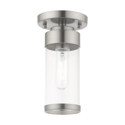 Livex Lighting Hillcrest 1 - Light Flush Mount in  Brushed Nickel