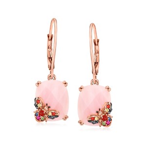 Ross-Simons Pink Opal and .14 ct. t.w. Multicolored Sapphire Bumblebee Drop Earrings With Garnet Accents in 18kt Rose Gold Over Sterling - 1 of 4