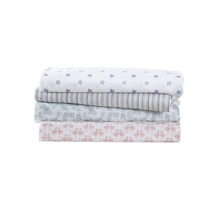 King Green Floral Cotton Percale Sheet Set