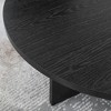 23.6/35.8" Round Coffee Table Wood Grain Top with Wood Non-Slip Feet, Industrial End Table Side Tables for Living Room Bedroom Balcony Yard - 4 of 4