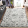 Vintage Rug Soft  Non Slip Plush Carpet Low Pile Stain Resistant Floor Cover Oriental Accent  Rug for Living Room Bedroom Nursery,Grey/5'3"x7'3" - 3 of 4