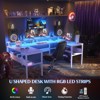 Aheaplus Customizable L-shaped Flip Computer Desk, Home Office Desk with RGB Light Strip and Power Socket - 2 of 4