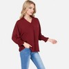 Anna-Kaci Women's V-Neck Blouse with 3/4 Lantern Sleeves and Ruffle Cuffs - 3 of 4