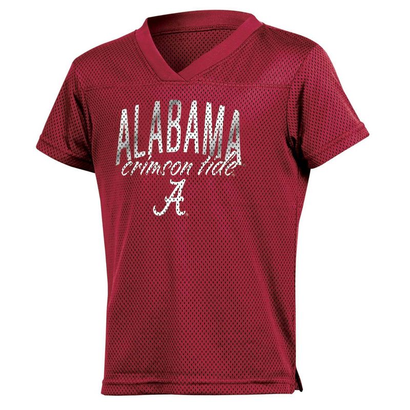 NCAA Alabama Crimson Tide Girls&#39; Mesh T-Shirt Jersey, 1 of 4