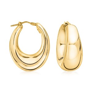 Ross-Simons Italian 18kt Gold Over Sterling Graduated Hoop Earrings - 1 of 3