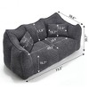 73" Loveseat Soft Bean Bag Chair High Resilience Foam Core Chenille Square Recliner Handle Armrests Gaming Reading TV Living Room - 3 of 4