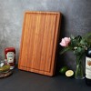 Bamboo Wood Cutting Board for Kitchen, 1" Thick Butcher Block, Cheese Charcuterie Board, with Side Handles and Juice Grooves - 4 of 4