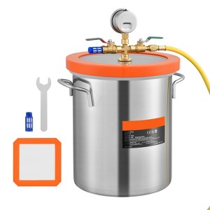 VEVOR 3 Gallon Vacuum Chamber, Upgraded Tempered Glass Lid Vacuum Degassing Chamber, 304 Stainless Steel Chamber, for Stabilizing Wood, Silver - 1 of 4