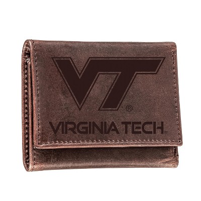 Evergreen Virginia Tech University Crazy Horse Collection Tri-Fold Wallet