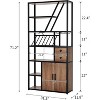 71.2in Tall Coffee Bar Station with Power Outlet, LED Light and Glass Holder, Wine Liquor Cabinet for Living Room, Microwave Stand Bakers Rack - 2 of 4
