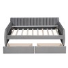 Twin Size Upholstered daybed with Drawers Wood Slat Support Gray - 4 of 4