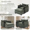 Busaurus Oversized Chenille Indoor Chaise Lounge Chair with Ottoman - 4 of 4