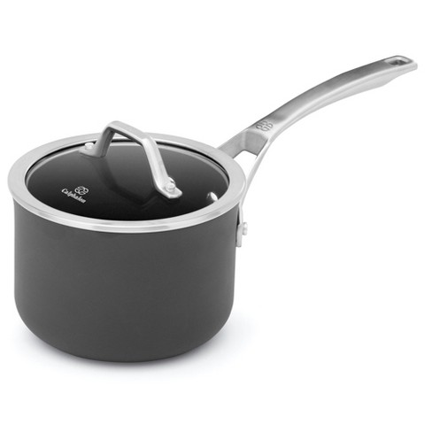 Calphalon Select Space Saving 3.5 qt. Hard-Anodized Aluminum Nonstick Sauce  Pan in Black with Glass Lid 2059879 - The Home Depot