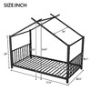 CAVINAS Whimsical Twin Size Platform Bed Frame, Toddler Bed for Bedroom, Metal House Kids Floor Bed Frame with Slat Support, No Box Spring Needed - 2 of 4