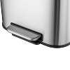 13 Gallon Stainless Steel Trash Can with Lid – Hands-Free Pedal Garbage Bin, Smudge & Fingerprint Resistant, for Kitchen, Bathroom - 2 of 4