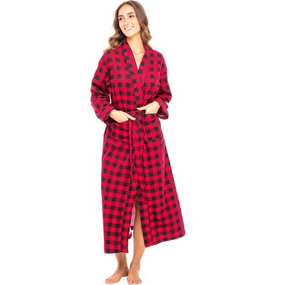 Women's Soft Cotton Flannel Robe, Long Hooded Night Dress : Target